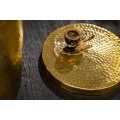 Moderný kruhový príručný stolík Siliguri v zlatom odtieni s kladivkovým povrchom 35cm