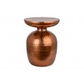 Štýlový orientálny odkladací príručný stolík Siliguri v medenom prevedení s jamkovým dizajnom