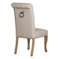 Chesterfield luxusná jedálenská stolička Roll Top Thatcher krémová s kovovým klopadlom 105cm  