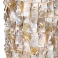 Art-deco luxusná perleťová stolná lampa Taza s kruhovým textilným tienidlom 65cm