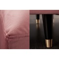Moderná ružová sedačka Velluto s nožičkami v luxusnom Art-deco štýle 260cm