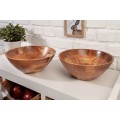 Štýlový set dvoch okrúhlych mís Wells z masívneho agátového dreva hnedej farby