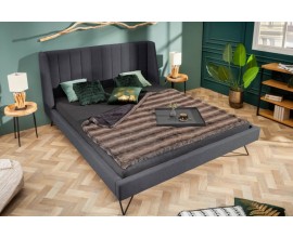 Dizajnová čalúnená manželská posteľ Taxil Mode s poťahom v antracitovej farbe 160x200cm