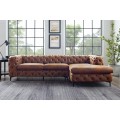 Chesterfield rohová sedačka Modern Barock v antickej hnedej farbe na nožičkách 275