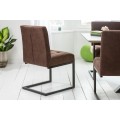 Dizajnová hnedá čalúnená jedálenská stolička Vesoul s kovovou konštrukciou 86cm