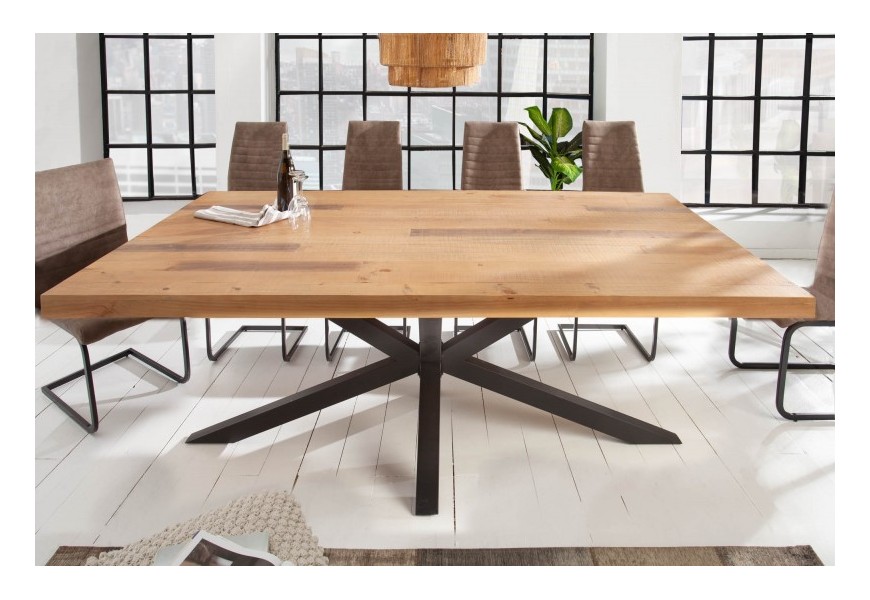 Industri&aacute;lny hranat&yacute; jed&aacute;lensk&yacute; st&ocirc;l Comedor s čiernou kovovou kon&scaron;trukciou 240cm