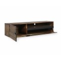 Industri&aacute;lny TV stol&iacute;k Morgana z mas&iacute;vneho ak&aacute;ciov&eacute;ho dreva s poličkami a dvierkami 170cm