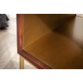 Art-deco dizajnový konferenčný stolík Alyr z masívneho dreva so zlatými kovovými prvkami 110cm