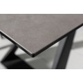 Dizajnový rozkladací jedálenský stôl sivohnedý Laguna s čiernymi kovovými nohami 180/230cm