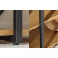 Industriálny dizajnový nízky regál Westford s tromi drevenými policami hnedej farby 110cm