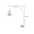 Modern&aacute; stojaca lampa Lincoln z jemn&yacute;ch kovov&yacute;ch reťaz&iacute; striebornej farby 189-204cm