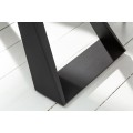 Dizajnový rozkladací jedálenský stôl sivohnedý Laguna s čiernymi kovovými nohami 180/230cm