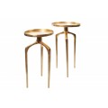 Moderný set dvoch okrúhlych príručných stolíkov Notion z kovu v zlatej farbe 59cm
