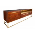 Art-deco TV stolík Alyr z masívneho dreva so zlatými prvkami 165cm