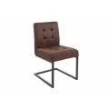 Dizajnová hnedá čalúnená jedálenská stolička Vesoul s kovovou konštrukciou 86cm