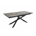 Mramorový rozkladací jedálenský stôl Marmol s industriálnou kovovou konštrukciou 180/220/260cm
