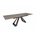 Hnedý dizajnový rozkladací jedálenský stôl Laguna s industriálnymi nohami 180/230cm