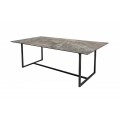 Luxusný moderný mramorový jedálenský stôl Collabor s čiernymi industriálnymi nohami