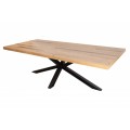 Štýlový industriálny jedálenský stôl Comedor z borovicového dreva s prekríženými čiernymi nohami