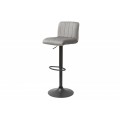 Dizajnová čalúnená barová stolička Portland so sivým zamatovým poťahom 109cm