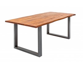 Industriálny jedálenský stôl Forest z dreva akácie s kovovými nohami 140cm