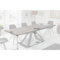 Hnedý dizajnový rozkladací jedálenský stôl Laguna s industriálnymi nohami 180/230cm
