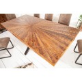 Masívny dlhý jedálenský stôl Fair Haven s industriálnou kovovou prekríženou konštrukciou 200cm