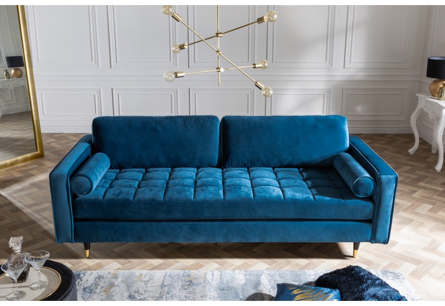 Modrá dizajnová dvojsedačka v modrej farbe moderná