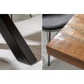 Industriálny masívny jedálenský stôl Steele Craft s prekríženými čiernymi nohami z kovu 240cm