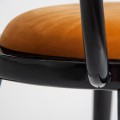 Art-deco jedálenská stolička Brilon z čierneho dreva s horčicovým poťahom 89cm