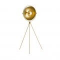 Luxusná Art-deco stojaca lampa Lure na zlatom stojane s dizajnovým polkruhovým tienidlom