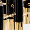 Art-deco luxusný zlato-čierny luster Lena z kovových valcov 60cm