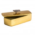 Art-deco luxusná krabička Lera v zlatom prevedení s dekoratívnym úchytom na vrchnáku 25cm