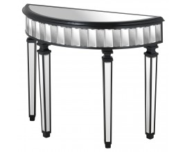 Zrkadlový konzolový stolík Farian v tvare polkruhu 105cm