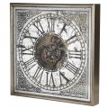 Rímske antické nástenné hodiny v zlatej a bielej farbe