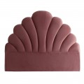 Štýlové Art-deco ružové prešívané čelo postele Ossera v členitom tvare