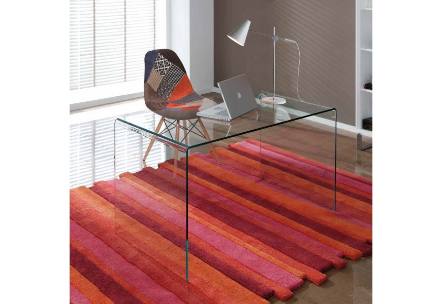 Sklenený písací stôl do pracovne a kancelárie z priehľadného skla