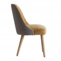 Art-deco luxusná horčicová stolička Lage s drevenými nohami 87cm