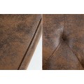 Dizajnov&aacute; klasick&aacute; rozkladacia sedačka Maison Belle Affaire s efektom vintage kože v hnedej farbe a pre&scaron;&iacute;vanou opierkou 220 cm