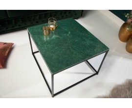 Art-deco dizajnový konferenčný stolík Elements z mramoru v zelenej farbe 50cm