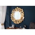 Art-deco nadčasové okrúhle nástenné zrkadlo Papillon v ráme zlatej farby 78cm