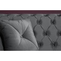 Chesterfield strieborno sivá zamatová pohovka Contessa 230cm