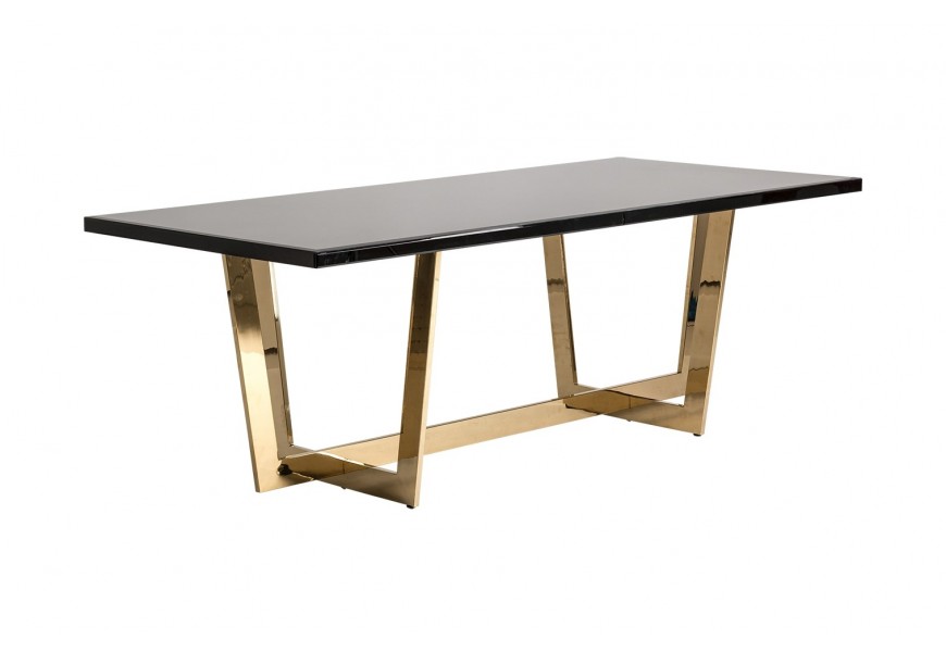 Art deco jedálenský stôl Oliva II zlato čierny 220cm