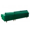 Retro dizajnová rohová sedačka Velluto smaragdová zelená 260cm