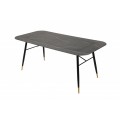 Retro nadčasový jedálenský stôl Forisma s čiernou povrchovou doskou s mramorovým vzhľadom 180 cm