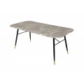 Retro jedinečný jedálenský stôl Forisma so šedou povrchovou doskou s mramorovým vzhľadom 180 cm