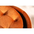 Zámocká luxusná oranžová taburetka Modern Barock s úložným priestorom 50cm