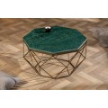 Art-deco mramorový konferenčný stolík Adamantino s geometrickou podstavou z kovu 69cm