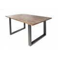 Industriálny hranatý jedálenský stôl Steele Craft z akáciového dreva s kovovými nohami 200cm