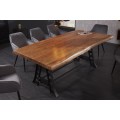 Industriálny jedálenský stôl Mammut z dreva akácie s nohami z kovu 220cm
